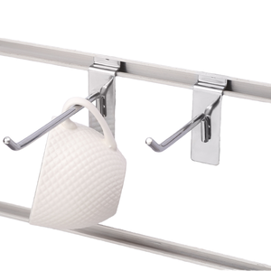 Factory Wholesale Single Wire Slatwall Metal Hooks-<b>Chrome</b> Plated 26lb+ Capacity-Shelf Display Accessories for Retail Stores - Product Image 1