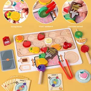 Jouet <span class=keywords><strong>de</strong></span> cuisine en bois pour enfants, jeu <span class=keywords><strong>de</strong></span> simulation éducatif précoce, barbecue parent-enfant, puzzle 3D, <span class=keywords><strong>maison</strong></span> <span class=keywords><strong>de</strong></span> jeu, pour les 4-6 ans - Product Image 4