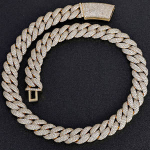 Nuoya 18 מ "מ מבריק 3 שורה שרשרת תליון זהב לבן נשים משובץ יהלום מלא נשים משובץ יהלום מלא - Product Image 2