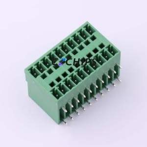 JCB381-WDMC10P Plug-in Terminal Block Bent Lead Through Hole,P=3.81mm Connector 2x10P 3.81mm Green 20P - Product Image 1