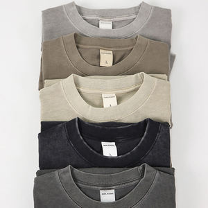 280gsm 100% Oversize Custom Logo Cotton Streetwear Camiseta en blanco Heavyweight Vintage Acid Wash Camiseta para unisex - Product Image 1