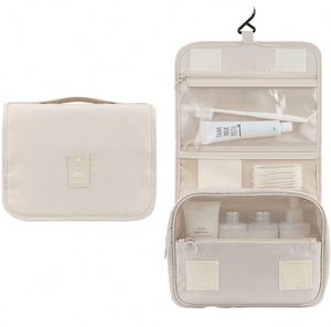 Trousse de Toilette/Maquillage Portable Grande Capacité en Tissu Sergé Imperméable avec Crochet de Suspension – Idéale pour Cadeaux d'Affaires - Product Image 1