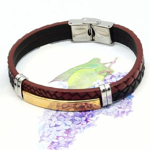 남성 팔찌 가죽 스테인레스 스틸 쥬얼리, 가죽 팔찌 팔찌 커플 - Product Image 6