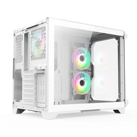 AntarcChill Computer Cabinet Custom Mid Tower Pc Case Atx/micro/ ITX Tempered Glass Atx Case for Pc 1*USB3.0+2*USB2.0+HD Audio