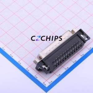 DS1037-25MNAKT74-0CC D-Sub/VGA Connector Bent Lead Through Hole Connector Standard D-Sub Male 25P Right Angle Insert - Product Image 2