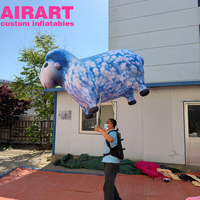 Décoration d'événement de parade, marionnette gonflable en forme de mouton. Marionnettes d'animaux gonflables personnalisées pour les activités de plein air