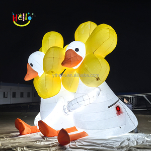 Décoration de canard gonflable géant personnalisé avec tête de tournesol LED, <span class=keywords><strong>sculpture</strong></span> lumineuse pour jardin, directement de l'usine - Product Image 6
