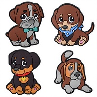 Breloques populaires pour chaussures de chien 2026, nouveau design, breloque tête de chien pour sabots, vente en gros, accessoires pour chaussures de chien