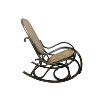 Chaise à bascule automatique en bois massif, fauteuil à bascule, avec siège en rotin, pour télévision