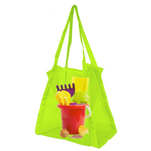 Sac <span class=keywords><strong>à</strong></span> main portable en nylon maillé pour le tri du linge de voyage, les <span class=keywords><strong>courses</strong></span> et le rangement d'accessoires de plage - Product Image 5