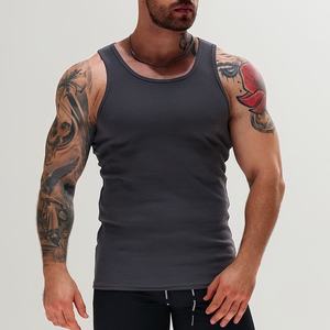 Özelleştirilmiş Slim Fit 2*2 nervürlü spor erkek Tank Top nefes boş kas erkek Tank Top ekran baskı spor salonu için üst giyim erkekler için - Product Image 6