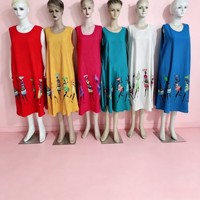 Robe longue ample décontractée pour femme, imprimé ethnique africain, sans manches, idéale pour l'été et les vacances à la plage - SJ015 (3,65 $)