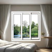 Fenêtre coulissante à double vitrage en PVC personnalisée, moderne, à trois rails horizontaux, avec cadre en PVC pour applications extérieures