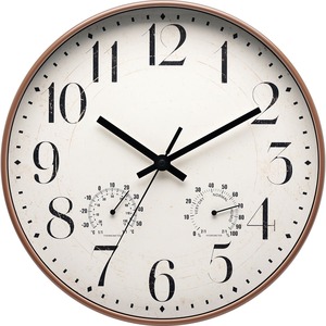 Horloge murale analogique ronde en quartz avec affichage de la température et de l'humidité, en plastique, à une seule face, décorative, pour la maison - Product Image 5