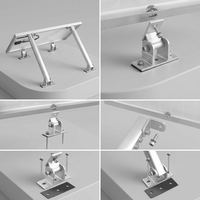 Supports de montage solaire réglables en aluminium H2 pour panneaux solaires de 50W à 400W, pour toit de camping-car/bateau, couleur argent
