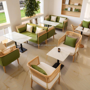 Nhà Hàng Hiện Đại Bộ Đồ Nội Thất Quán Cà Phê Thức Ăn Nhanh Gian Hàng Chỗ Ngồi Sofa Kim Loại Bàn Ăn Và Ghế Bộ - Product Image 5