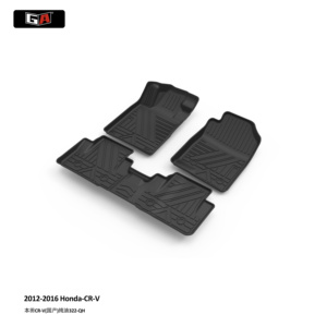 Tappetini Auto in TPE di Alta Qualità GA, Set da 3 Pezzi per <span class=keywords><strong>Honda</strong></span> CR-V 2012-2016, Tappetini Classici Neri - Product Image 2