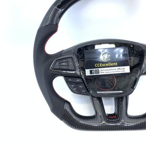 Volant en fibre de carbone véritable avec éclairage LED pour <span class=keywords><strong>Ford</strong></span> <span class=keywords><strong>Focus</strong></span> MK3/MK3 <span class=keywords><strong>RS</strong></span>/MK3 ST/SE 2015 2016 2017 2018 - Product Image 2