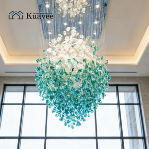 Lustre décoratif en verre cristal sur mesure pour hall d'hôtel, villa, escalier, plafonds luxueux et grands espaces - Product Image 4