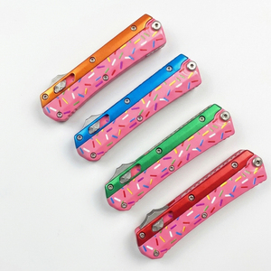 Micro Tech Mini Snake God Glykon ZC006 Cuchillo de Camping DIY de Alta Calidad, Herramienta EDC de Bolsillo, Acero Inoxidable, Mango de Aluminio OEM, 1 Año de Garantía - Product Image 1