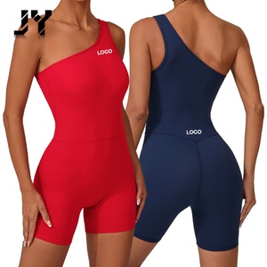 Mono Deportivo Sexy de Alta Calidad para Mujer, Ajustado, de un Solo Hombro, para Yoga, de Color Sólido - Product Image 1