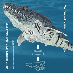 Juguete de Agua Eléctrico de Plástico para Niños, Dinosaurio Simulado con Carga Inalámbrica 2.4G, Tiburón que Rocía Agua, Mosasaurio Oscilante - Product Image 4