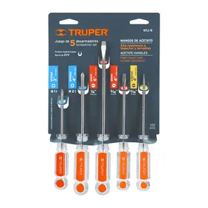 Juego de 5 destornilladores con mangos de acetato, TRUPER, en caja (6 unidades) - Product Image 3