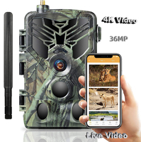 Caméra de chasse HC810PRO 4G avec vision nocturne, CMOS 4K, étanche IP66, 36MP, contrôle par application, diffusion en direct, service cloud gratuit, 8000 mAh