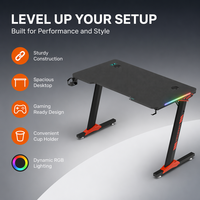 Bureau de travail ergonomique AOR conçu spécifiquement pour les compétitions d'e-sport, effet d'éclairage RVB, robuste et durable