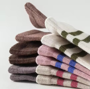 High Quality Custom Logo Women's Stripes Double Cuff Seamless Toe Yoga <b>Socks</b> Comfortable Fitness Sports Sticky Brown Maillard - Product Image 5