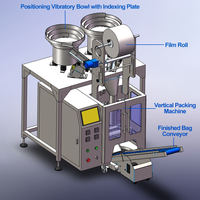 Machine automatique de remplissage, scellage, emballage et conditionnement à 2 bacs pour kits de quincaillerie, vis, boulons, attaches et pièces métalliques, avec isolation phonique