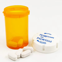 Frascos de tapa reversible de plástico resistente para farmacia RX de plástico para niños