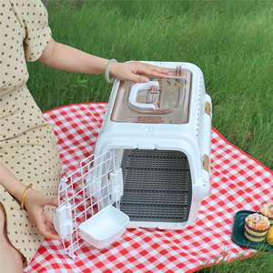 Gran oferta de transportadores de mascotas de lujo plegables, caja de aire portátil de plástico de malla cómoda transpirable, características de vuelo de viaje con ventana - Product Image 4