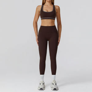 Ensemble de yoga pour femmes 2/3 pièces, leggings taille haute, soutien-gorge de sport, veste à manches longues, vêtements de fitness, vêtements de sport, survêtement pour la salle de sport et l'entraînement - Product Image 4