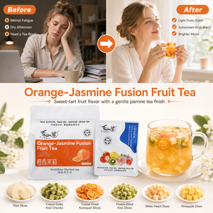 Thé aux fruits FD Fusion Orange <span class=keywords><strong>Jasmin</strong></span> avec cubes de kiwi, pêche et ananas lyophilisés - Product Image 1