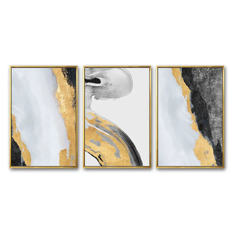 Abstract canvas wall art printing home room decoration framed picture painting modern golden luxury decor wall display