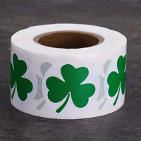 Autocollants adhésifs imperméables, impression personnalisée de logo, rouleau d'autocollants personnalisés / autocollants feuilles vertes RTS, 500 pièces par rouleau, 25 mm/1 pouce