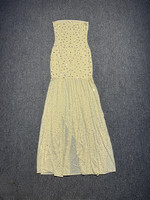 Robe de Soirée Fendue Haut de Gamme Sans Bretelles à Rhinestones et Taille Cintrée