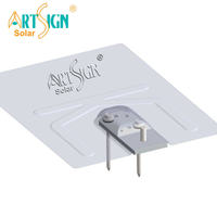 Plaque de fixation inférieure solaire étanche en aluminium pour panneau solaire, avec pied en L/support de rail, pour fixation de panneaux décoratifs sur toiture en tuiles asphaltiques, résistante au vent de 60 m/s