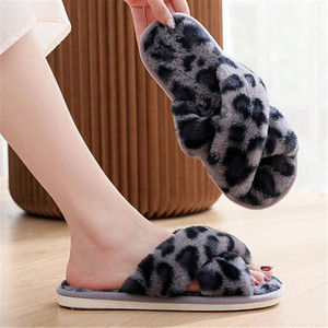 Pantuflas Cálidas de Invierno para Mujer, Pantuflas Abiertas para Interiores, para el Hogar, Bodas, Suaves, Cómodas, Peludas, para Mujer - Product Image 4