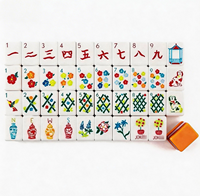 Tuiles de Mahjong Américaines Transfrontalières Orange, Emballage Portable en Boîte en Carton Acrylique Peinte à la Main à Quatre Couches