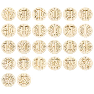 Meilleur <span class=keywords><strong>prix</strong></span> 1 pièce Tête de sceau à la cire vintage style européen en laiton, série feuille à motifs et série 26 lettres, pour la décoration - Product Image 5