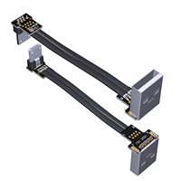 3A FPC FFC ultra-dünnes flexband winkliges Datenverlängerungskabel winklig USB AM zu winkligem Mikro-USB männlich 3M schwarz PVC-Zöpfe CN;GUA