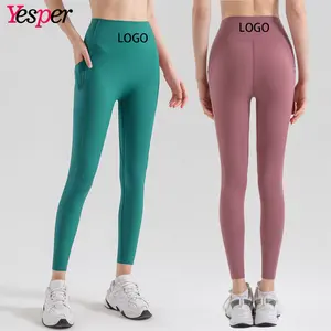 Abbigliamento sportivo da donna Leggings sportivi pantaloni Fitness da palestra Leggings a vita alta con tasche