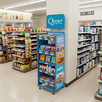 Présentoirs Métalliques à Étagères Réglables, Mobiles, pour Supermarché, Chips et Snacks – Rayonnages de Présentation pour Magasin de Détail
