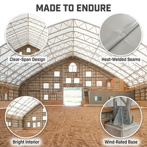 Estructura de Tela para Almacenamiento de Carbón, Búnker, Refugio, Almacén, Carpa Certificada de PVC para Fertilizantes, Acero Galvanizado de Alta Resistencia - Product Image 5