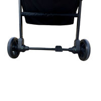 Poussette de jogging compacte noire professionnelle OEM en gros - Poussette légère pour bébés pour les promenades en quartier et l'usage quotidien (0-3 ans)