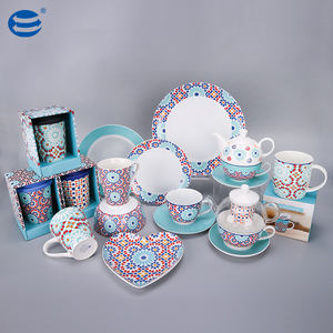 Ensembles <span class=keywords><strong>de</strong></span> vaisselle rétro vintage pour la maison, salle à manger, vaisselle et bols, assiette en céramique, théière et tasse, ensemble d'ustensiles <span class=keywords><strong>de</strong></span> cuisine - Product Image 1