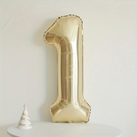 Vente en gros 40 pouces grand ballon de modélisation numérique en or blanc Film aluminium 0-9 décoration photo extérieure pour fête d'anniversaire