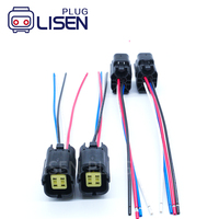 174257-2 Conector de cable hembra de 4 pines estilo AMP serie 2.0 para sensor de oxígeno, tipo pigtail, para sistemas eléctricos automotrices